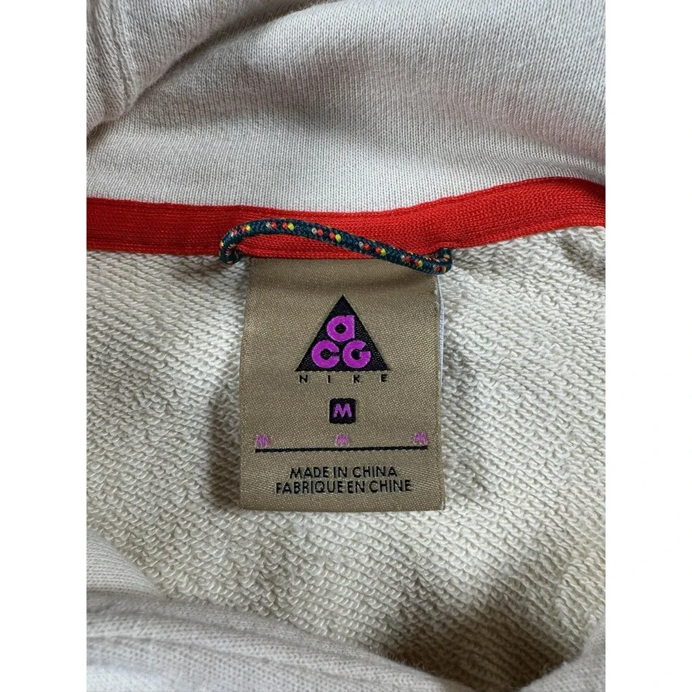 Nike ACG Hoodie Mens Medium‎ White Pullover Speckle Hem Sweatshirt AT5500-258